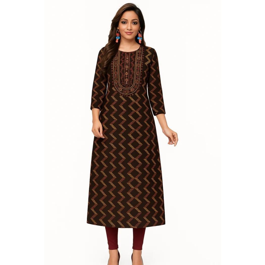 Ethnic Fashion Kurtis - فستان مسلم كورت نسائي مريح، فستان
