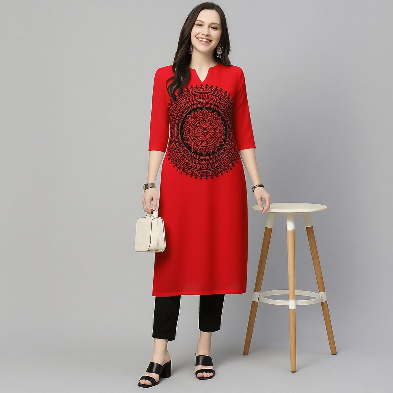 Ethnic Fashion Kurtis - فستان نسائي مسلم كورت فلاورز مريح