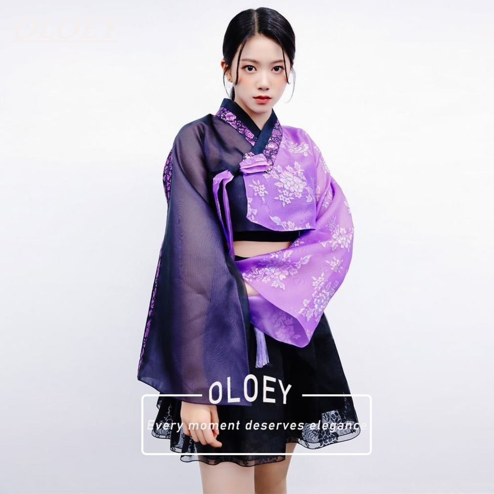 Hanbok Modern Set - OLOEY فستان هانبوك كوري عتيق أسود