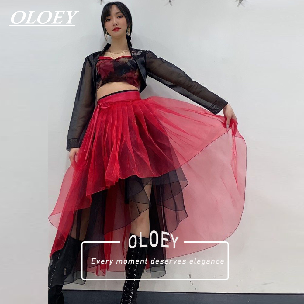 Hanbok Modern Set - OLOEY طقم هانبوك حديث أحمر وأسود