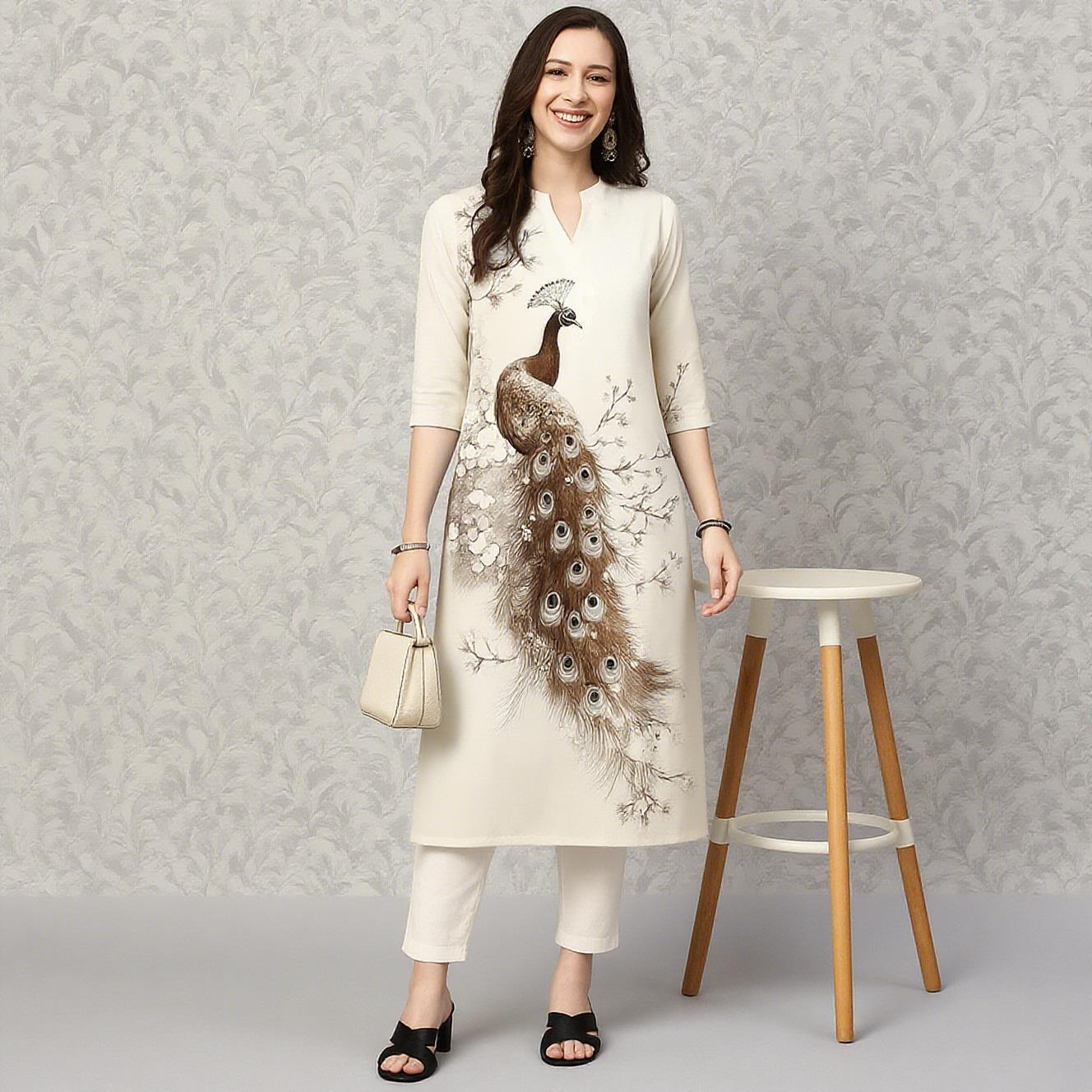 الطاووس المرأة كورت فساتين راق - مراجعة Ethnic Fashion Kurtis وسعره