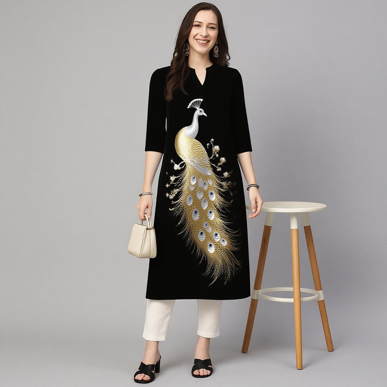 الطاووس المرأة كورت فساتين راق - مراجعة Ethnic Fashion Kurtis وسعره