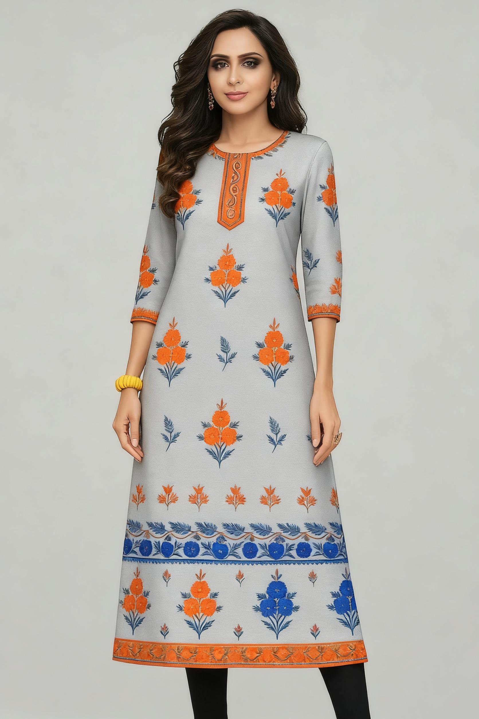 أزياء نسائية مسلمة كورت فلاورز - مراجعة Ethnic Fashion Kurtis وسعره