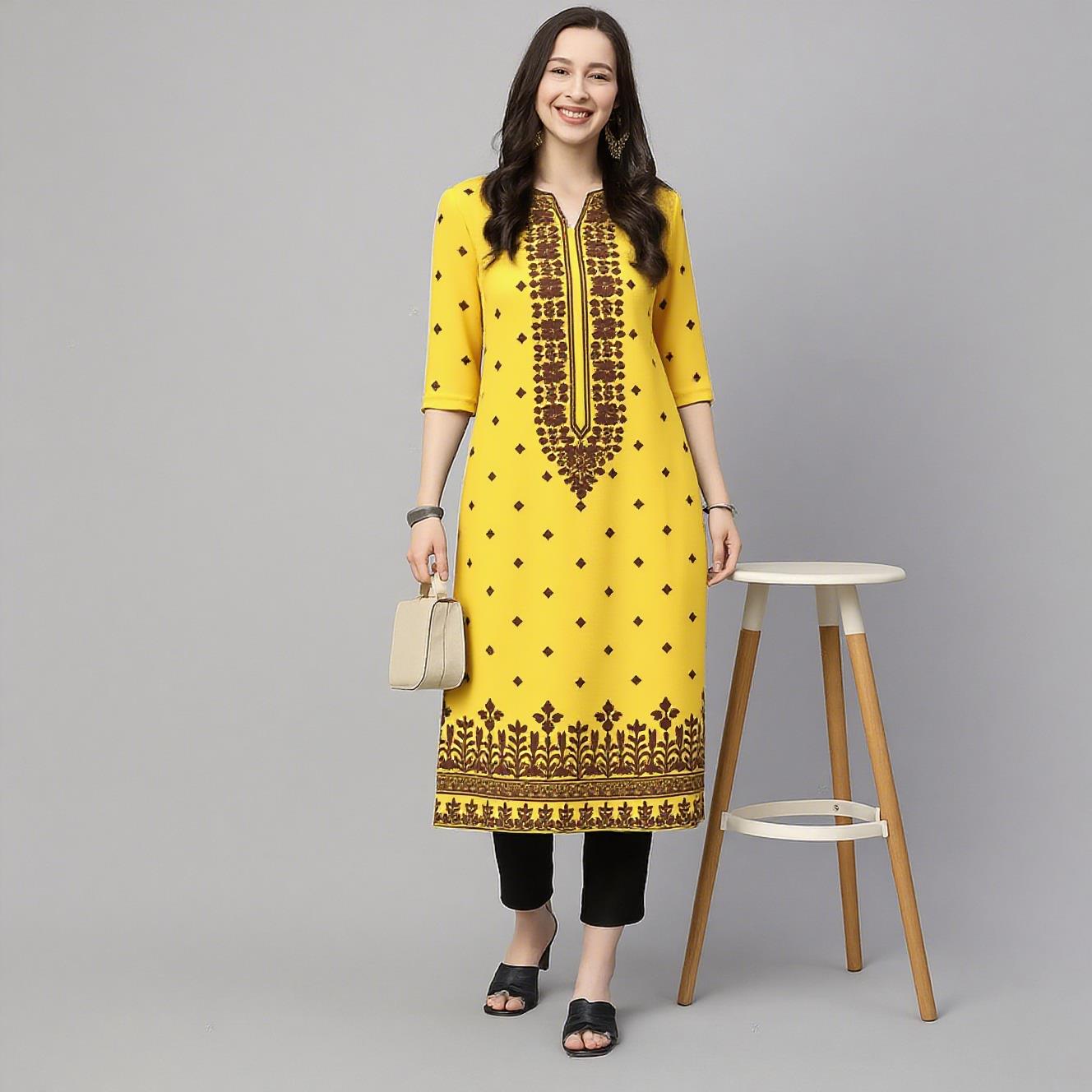 فستان نسائي مسلم كورت فلاورز م - مراجعة Ethnic Fashion Kurtis وسعره