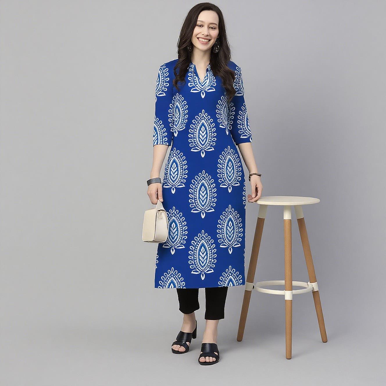 فستان نسائي مسلم كورت فلاورز م - مراجعة Ethnic Fashion Kurtis وسعره