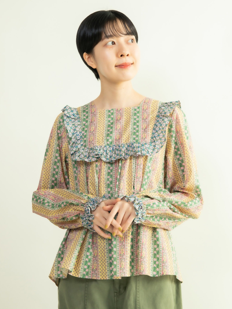 قميص بطبعة زهور أنيقة مع ياقة  - مراجعة Ethnic Fashion Brands وسعره