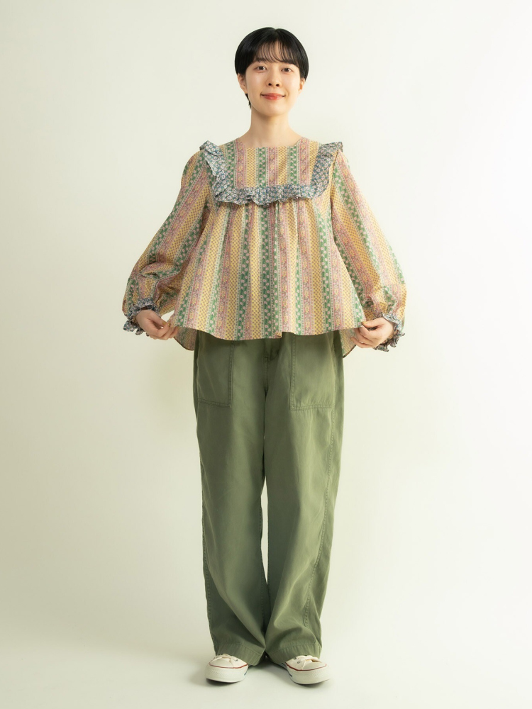 قميص بطبعة زهور أنيقة مع ياقة  - مراجعة Ethnic Fashion Brands وسعره