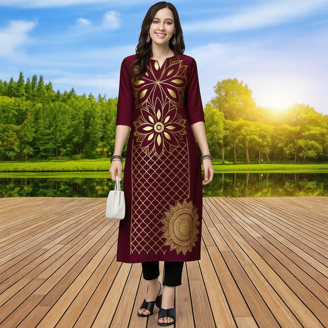 فستان كورتتا مسلم عصري مريح لل - مراجعة Ethnic Fashion Kurtis وسعره