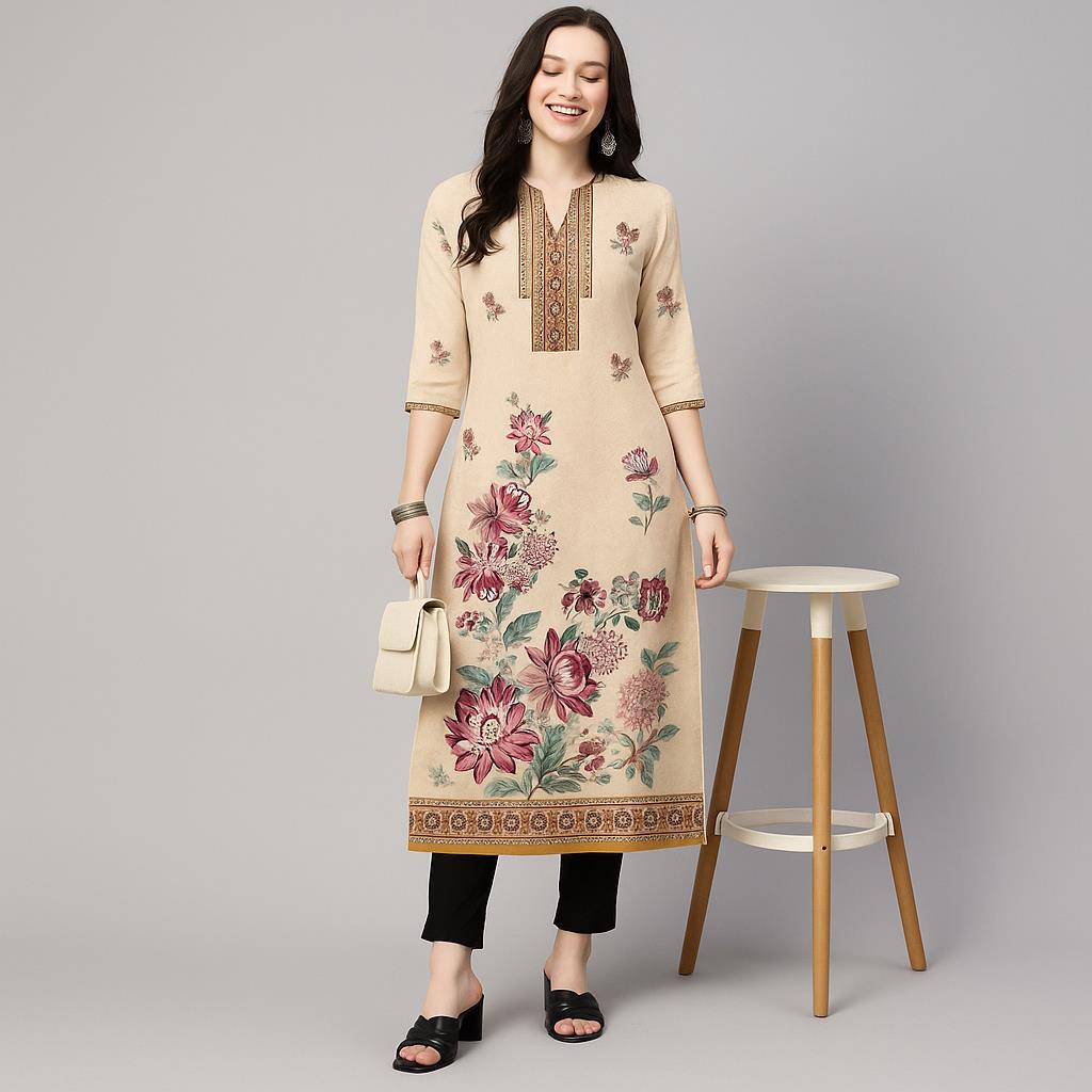 فستان نسائي كاجوال من مسلم كور - مراجعة Ethnic Fashion Kurtis وسعره