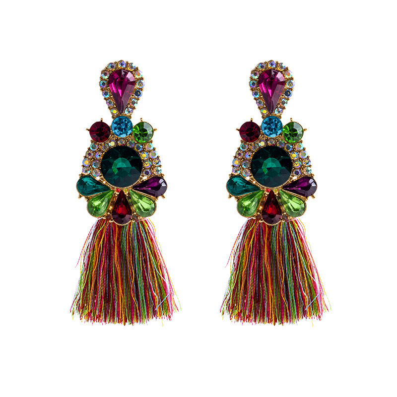 أقراط ملونة من سبيكة الألماس م - مراجعة Ethnic Fashion Brands وسعره