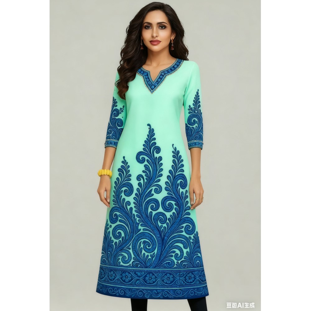 فستان نسائي مسلم كورت فلاورز م - مراجعة Ethnic Fashion Kurtis وسعره
