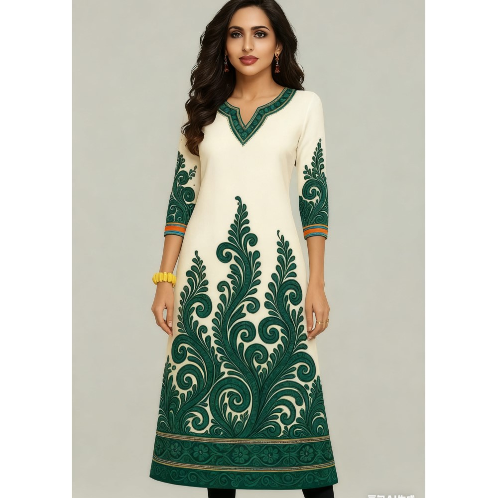 فستان نسائي مسلم كورت فلاورز م - مراجعة Ethnic Fashion Kurtis وسعره