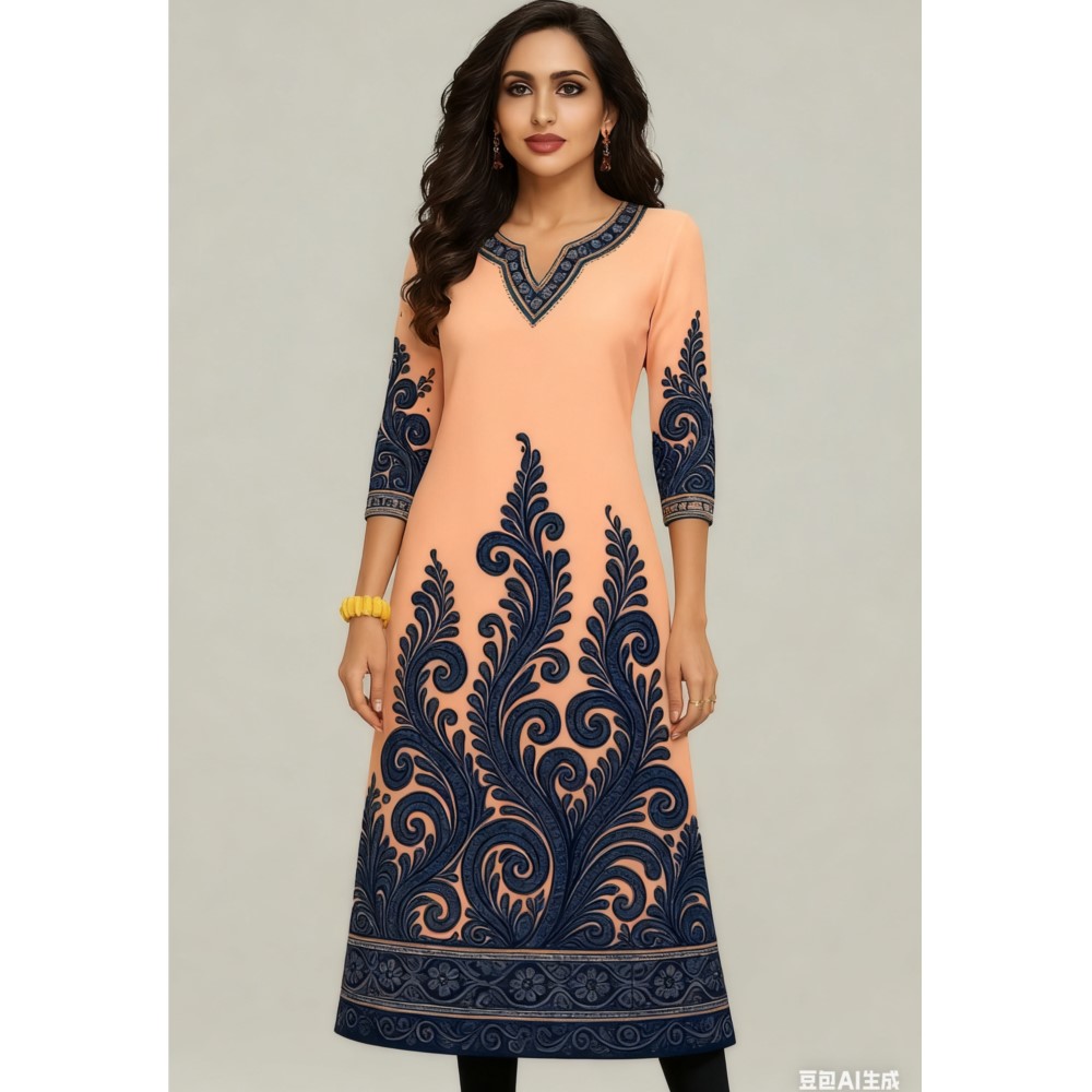 فستان نسائي مسلم كورت فلاورز م - مراجعة Ethnic Fashion Kurtis وسعره
